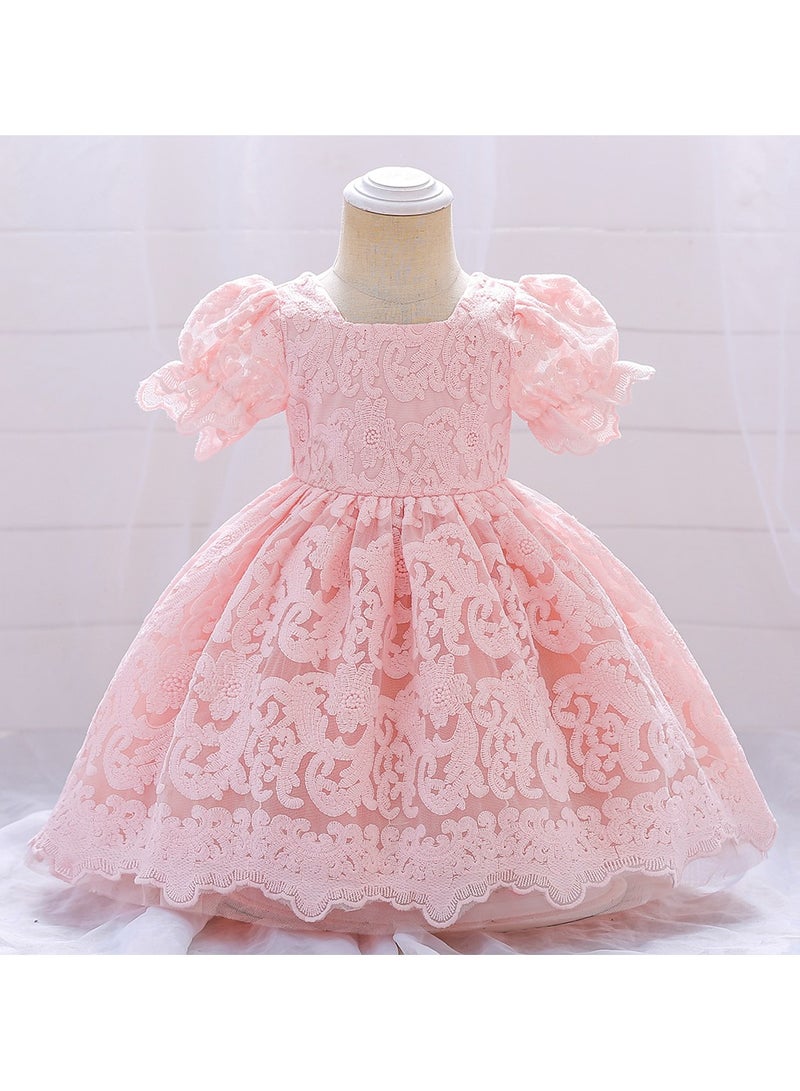 D'Daniela Lace Puff Sleeve Dress - Image 1