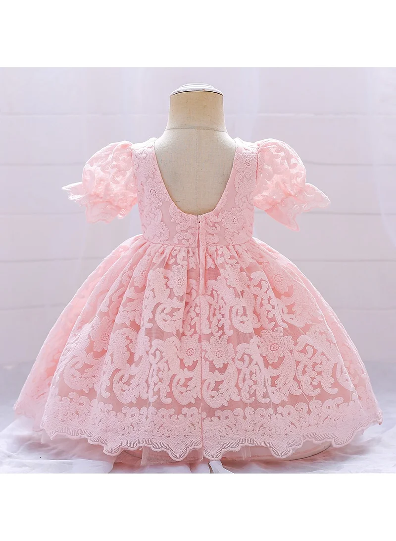 D'Daniela Lace Puff Sleeve Dress