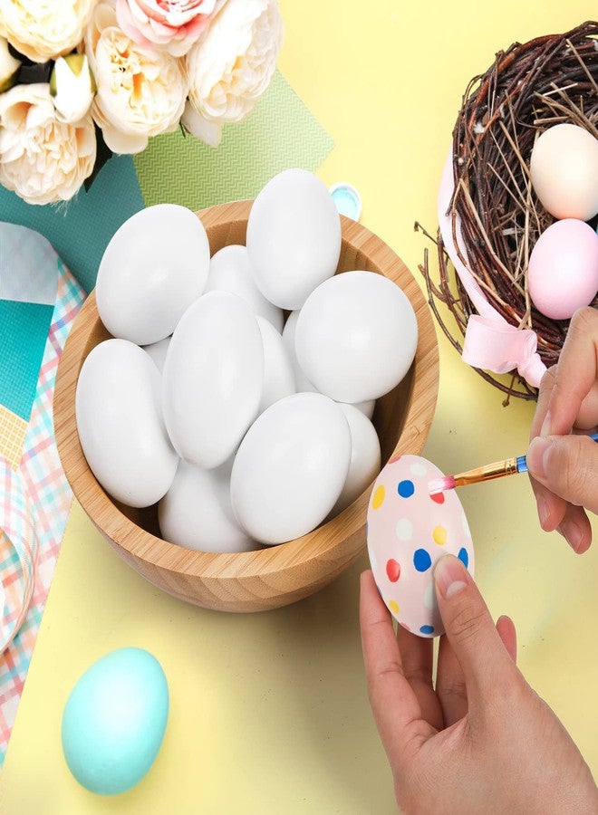 ZEAYEA 24 Pieces Wooden Fake Eggs, White Faux Eggs for DIY Easter Egg, Crafts and Easter Decorations, Fake Egg for Children Play - Image 4
