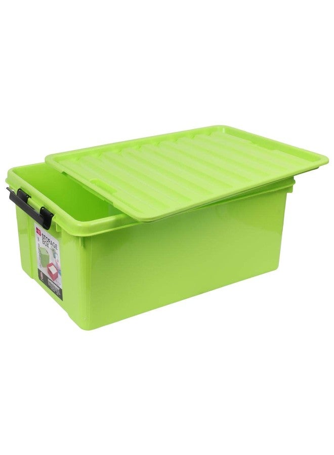 THE QUIRK BOX Plastic Storage Box with Lid - 40 litres - Green - Image 2