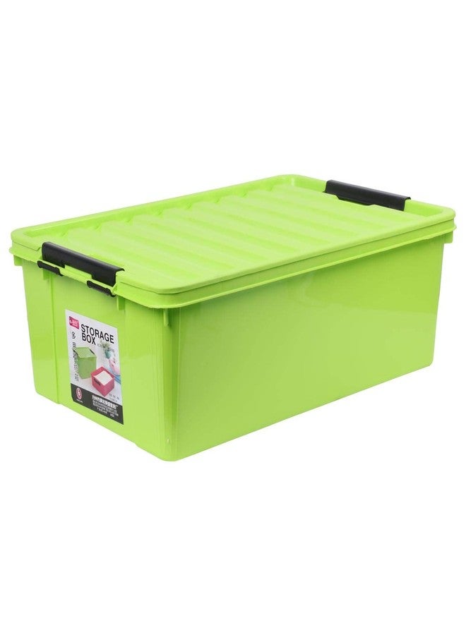 THE QUIRK BOX Plastic Storage Box with Lid - 40 litres - Green - Image 1