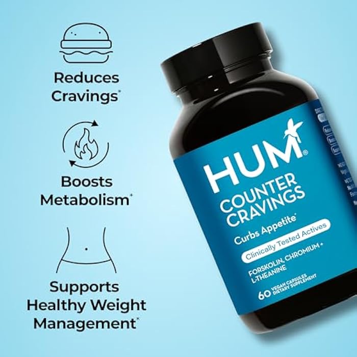 HUM Counter Cravings Chromium Supplements with L Theanine, Seaweed Extract & Forskolin to Help Support Appetite, Cravings, and Routines, Gluten Free, Caffeine Free Formula, 60 Vegan Capsules - Image 2