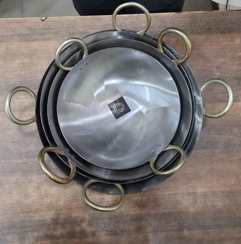 NYRA® Pure Original Loha Kadhai/Iron Traditional Deep Bottom Wok for Cooking Heavy Base Handmade Lokhand/Loha Kadhai/Iron Kadhai Heavy Bottom (Medium) - Image 2