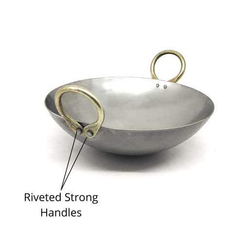 NYRA® Pure Original Loha Kadhai/Iron Traditional Deep Bottom Wok for Cooking Heavy Base Handmade Lokhand/Loha Kadhai/Iron Kadhai Heavy Bottom (Medium) - Image 5