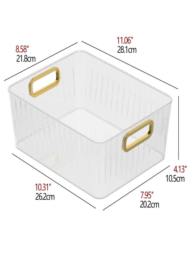 Vababa 4-Pack Clear Plastic Storage Bins, Clear Plastic Pantry Organizer Bins, Multi-use Organizer Bins - Image 2