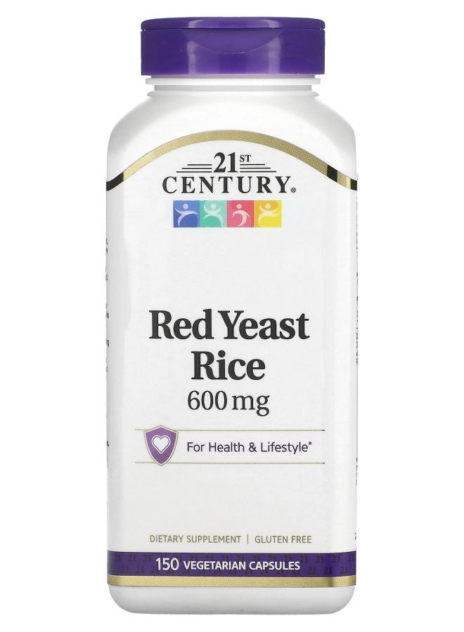 21st Century Red Yeast Rice 600 mg 150 Vegetarian Capsules (300 mg per Capsule)