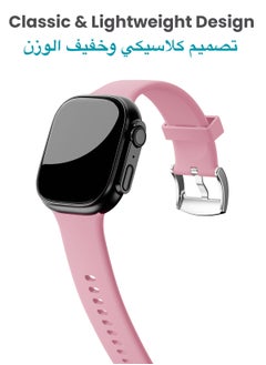 TinyMoose Tempo Watch Band Classic Liquid Silicone Strap Compatible with Tinymoose Tempo Smartwatch - Pink  - Image 3