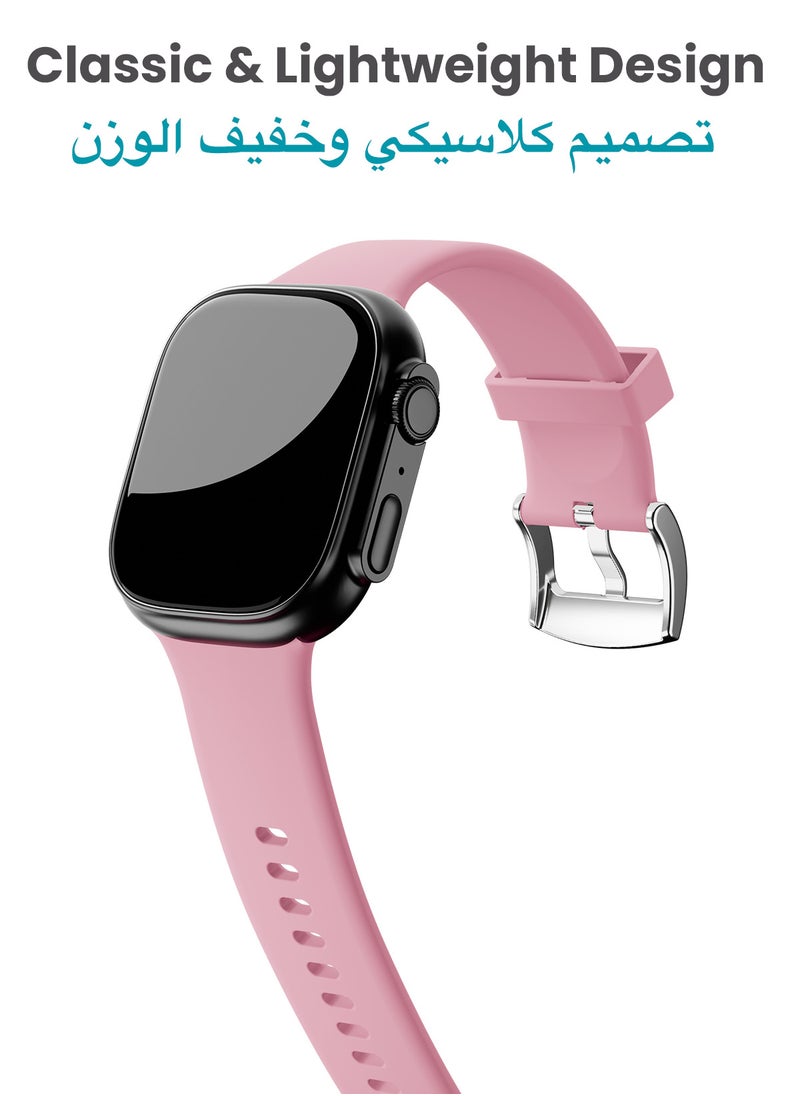 TinyMoose Tempo Watch Band Classic Liquid Silicone Strap Compatible with Tinymoose Tempo Smartwatch - Pink  - Image 3