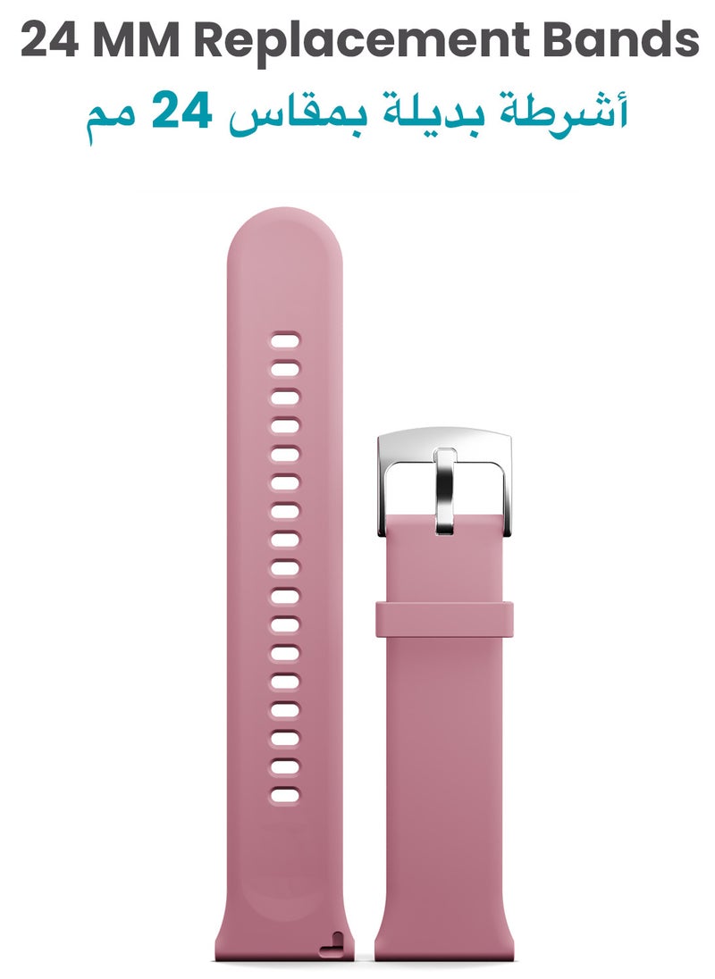 TinyMoose Tempo Watch Band Classic Liquid Silicone Strap Compatible with Tinymoose Tempo Smartwatch - Pink  - Image 2