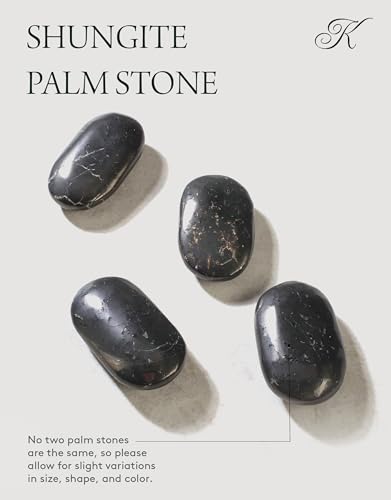 KALIFANO Shungite Palm Stone with Healing & Calming Effects - AAA+ High Energy Piedra de Shungita Reiki Worry Crystal Used for EMF Protection and Rejuvenation (Information Card Included) - Image 4