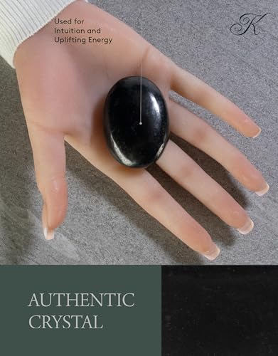 KALIFANO Shungite Palm Stone with Healing & Calming Effects - AAA+ High Energy Piedra de Shungita Reiki Worry Crystal Used for EMF Protection and Rejuvenation (Information Card Included) - Image 3