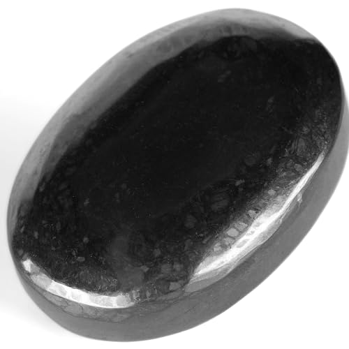 KALIFANO Shungite Palm Stone with Healing & Calming Effects - AAA+ High Energy Piedra de Shungita Reiki Worry Crystal Used for EMF Protection and Rejuvenation (Information Card Included) - Image 1