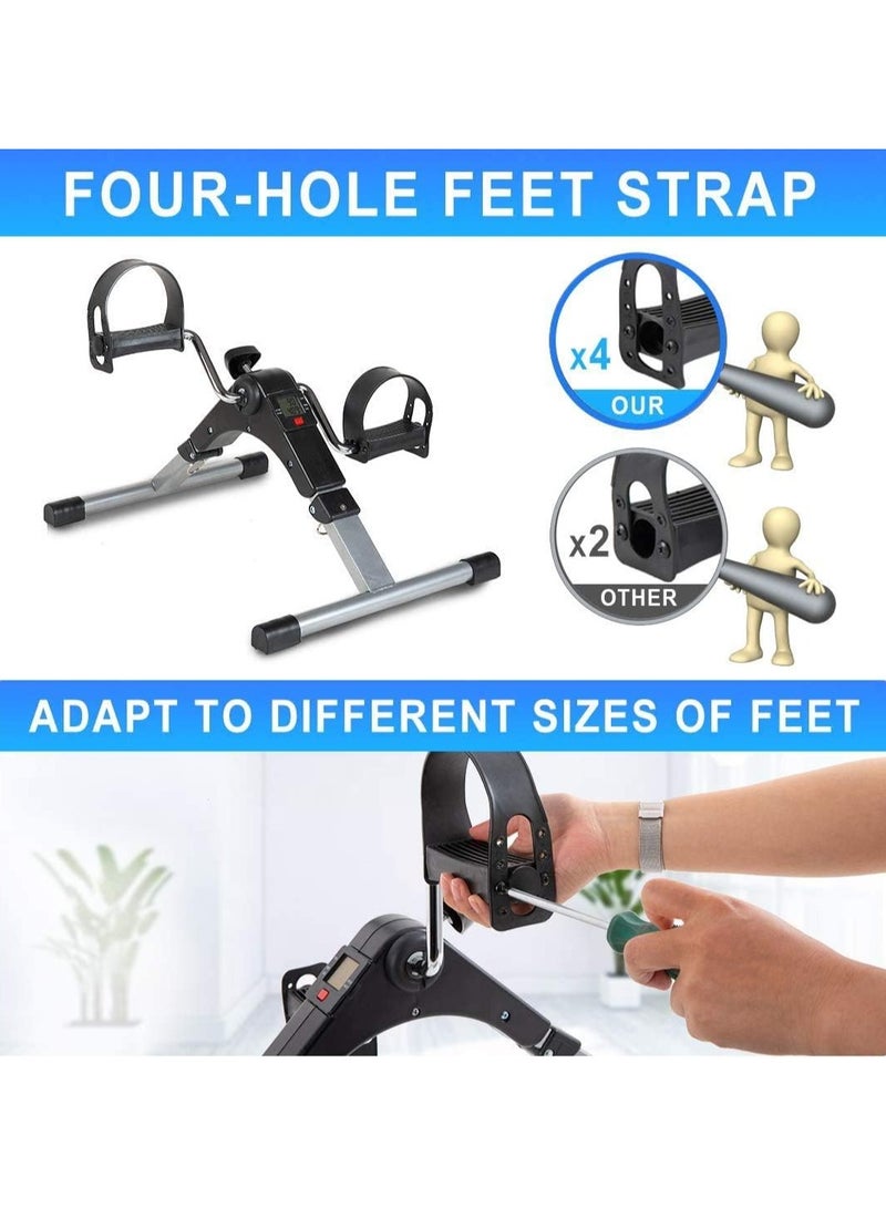 بيتشو تمرين الدواسة دواسة قدم صغيرة رقمية قابلة للطي للياقة البدنية، أداة تمرين الذراع والساق، مقاومة متغيرة - Image 3