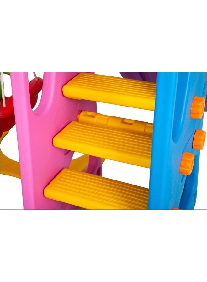 Rainbow Toys RBW TOYS MOWA Toddler Slide Climber Swing Basketball Hoop Play Set, 4 in 1 for Kids  - Image 2