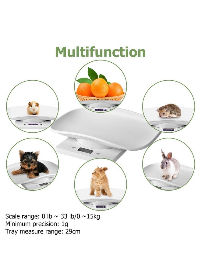 Qulable Digital Small Animals Scales for Weighing with Tape Measure, Puppy Whelping Scale Weigh Your Kitten, Rabbit with High Precision, Multifunction Electronic Baby Scales for Small Dogs Cats Crawl Pet - Image 3