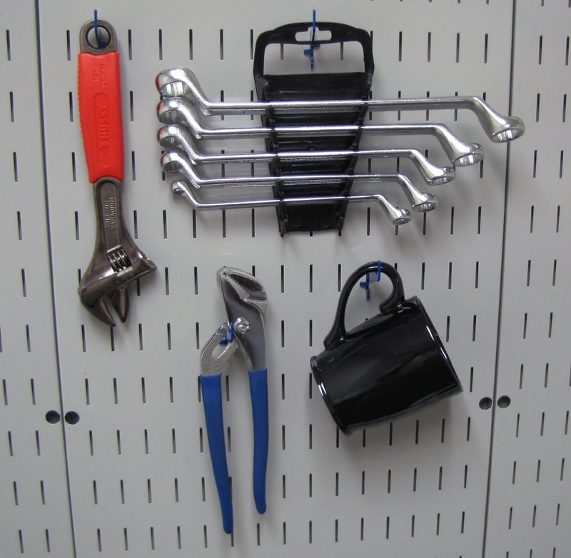 Wall Control Blue Medium Slotted Storage Hooks - Rust Resistant Metal Hooks for Garage, Kitchen and Home Storage - 4 Pack - Image 2