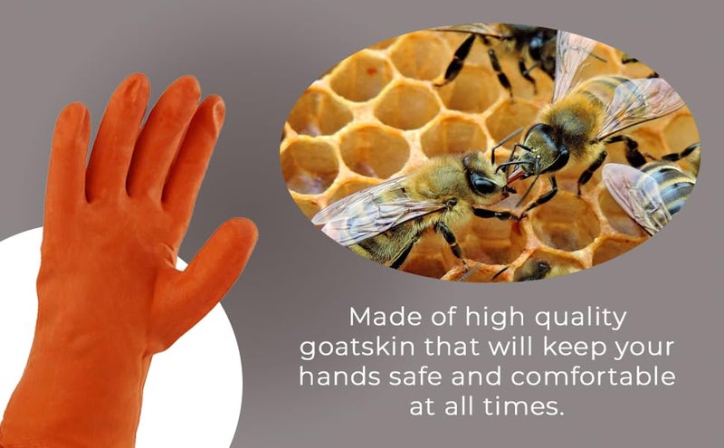 II SAFETY قفازات لتربية النحل | قفازات تربية النحل | قفازات النحل | قفازات تربية النحل مع شهادة EN388 و EN374 - 1 زوج - Image 2