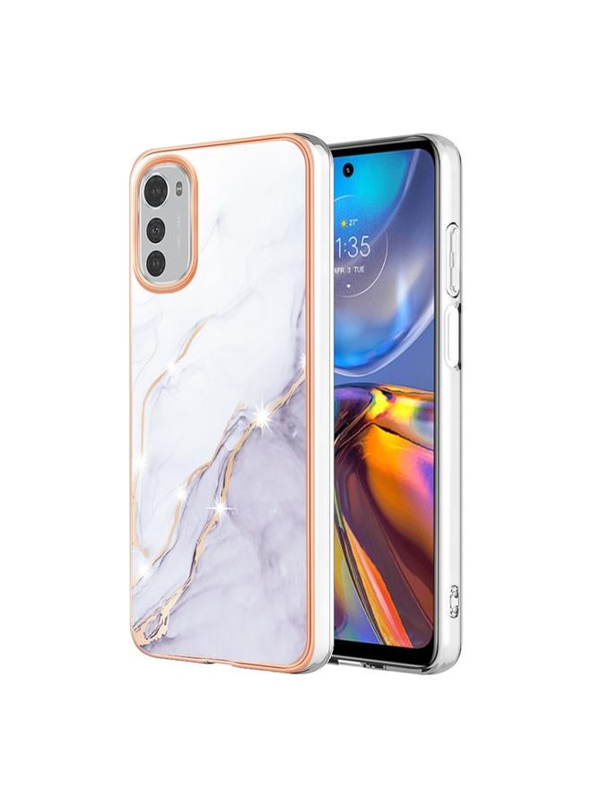 اس-توب جراب لهاتف Motorola Moto E32 4G / E32s، جراب هاتف IMD مزدوج الجوانب من الرخام المطلي بالكهرباء - Image 1