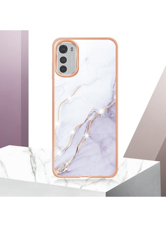 اس-توب جراب لهاتف Motorola Moto E32 4G / E32s، جراب هاتف IMD مزدوج الجوانب من الرخام المطلي بالكهرباء - Image 5