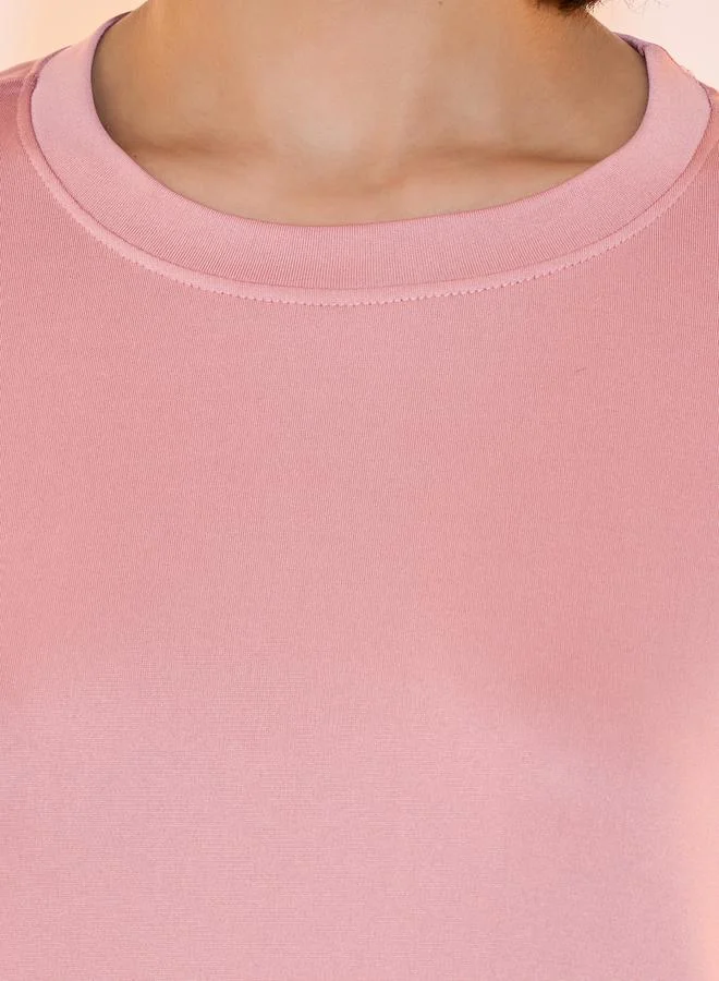 تايك تو Oversized Floral Graphic Print Round Neck T-Shirt