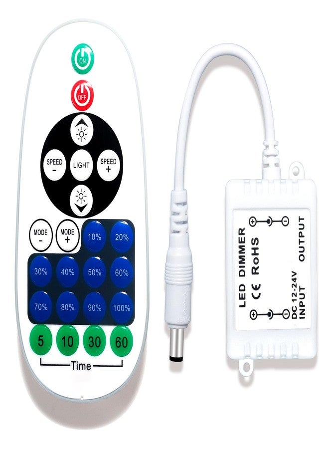 JBEIY Remote Controller for Single Color LED Strip Lights and Neon Sign,Remote Control with DC Connector,Dimmer for 12V DC LED Ribbon, Shelf Lights - Image 1