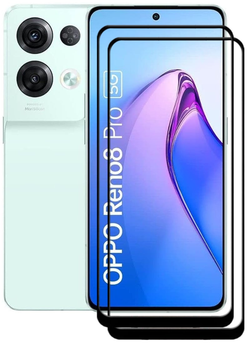 ACLIX 2 Pieces Antistatic ESD Dustproof Premium Quality High Definition Tempered Glass Screen Protector Designed For Oppo Reno8 Pro - Image 1