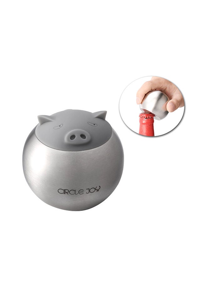 NIBEMINENT Circle Joy Beer Bottle Opener Silver 0.15kg - Image 1