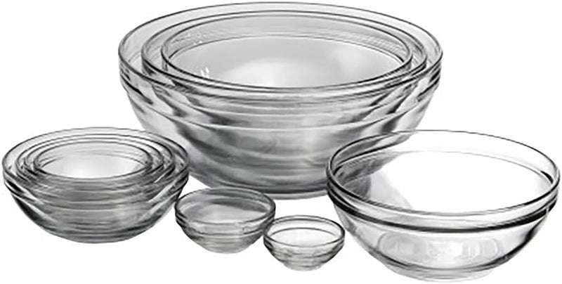 Anchor Hocking 10 Piece Mixing Bowl Set Nesting Serving Bowls  Mixing Bowls 1 oz 2 oz 4 oz 6 oz 10 oz 16 oz 1 Qt 15 Qt 25 Qt 35 Qt - Image 1