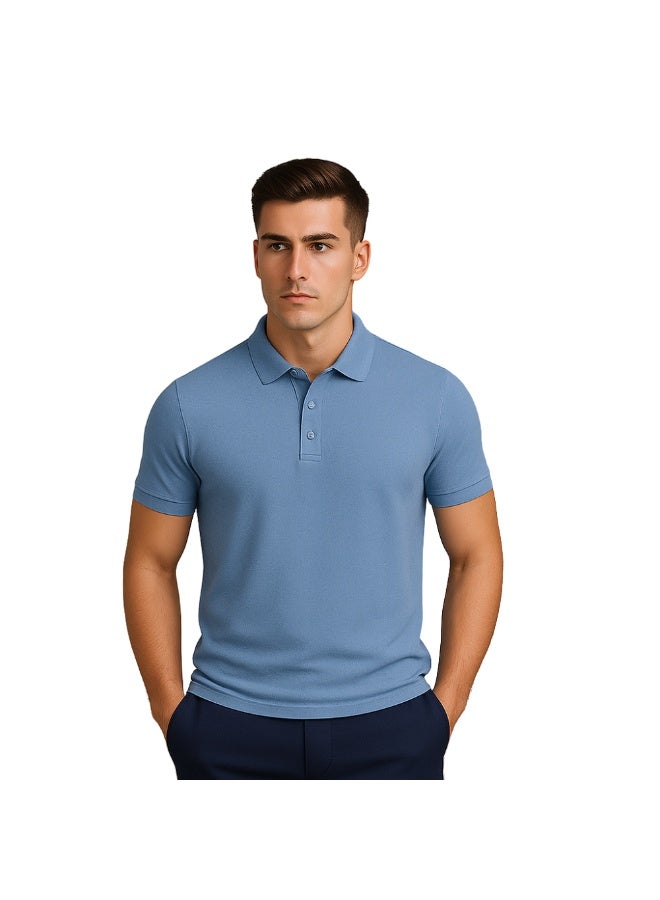 برينت شوب فور مي تيشيرت بولو رجالي | نسيج قرص العسل ٢٤٠ جرام لكل متر مربع | تيشيرت قطني خالص بقصّة عادية بألوان أساسية | مريح وأنيق للارتداء اليومي - Image 2