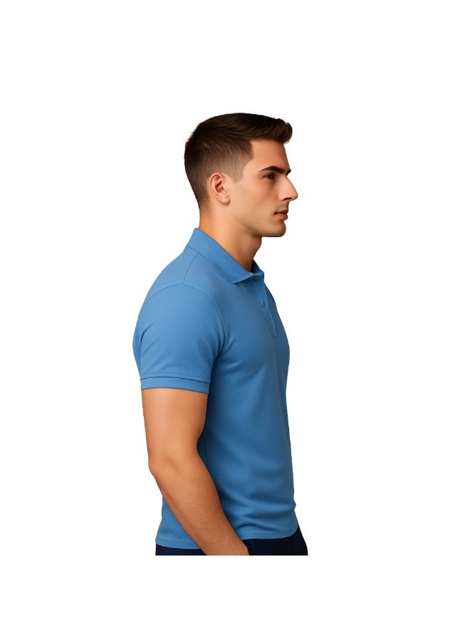 برينت شوب فور مي تيشيرت بولو رجالي | نسيج قرص العسل ٢٤٠ جرام لكل متر مربع | تيشيرت قطني خالص بقصّة عادية بألوان أساسية | مريح وأنيق للارتداء اليومي - Image 4