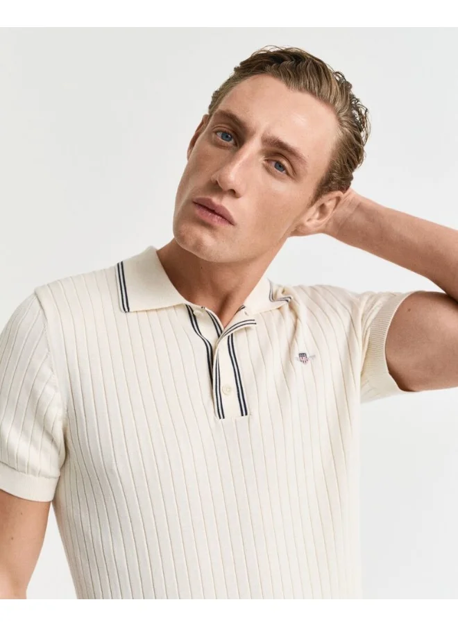 غانت Ribbed Cotton Polo Shirt