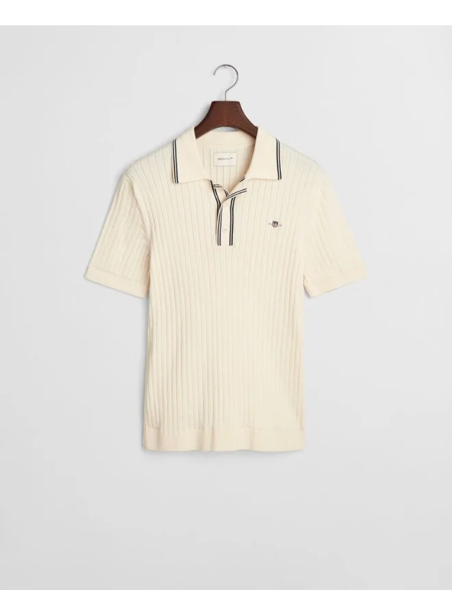 غانت Ribbed Cotton Polo Shirt