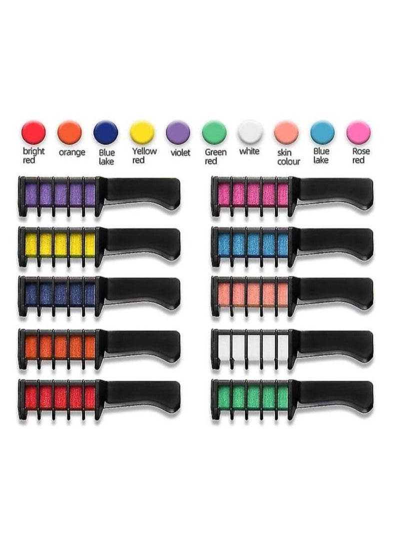 RollsTimi  Temporary Assorted Hair Chalk Comb Set with Washable Colors and Coloring Brush  - Image 2