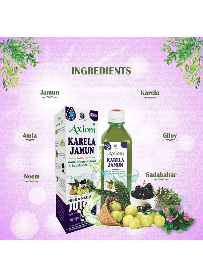 Axiom Karela Jamun Juice - 1Ltr (Pack of 2) | Helps to Control Blood Sugar Level | Cholestrol Care Juice | Enriched with Pure & Natural Karela and Jamun Herbs |Diabetic Care - Image 4