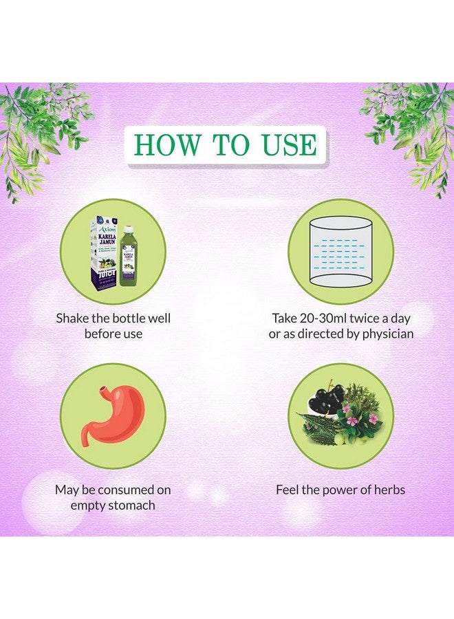 Axiom Karela Jamun Juice - 1Ltr (Pack of 2) | Helps to Control Blood Sugar Level | Cholestrol Care Juice | Enriched with Pure & Natural Karela and Jamun Herbs |Diabetic Care - Image 5