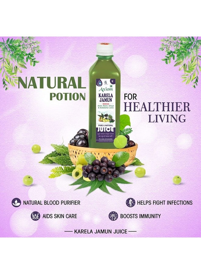 Axiom Karela Jamun Juice - 1Ltr (Pack of 2) | Helps to Control Blood Sugar Level | Cholestrol Care Juice | Enriched with Pure & Natural Karela and Jamun Herbs |Diabetic Care - Image 2
