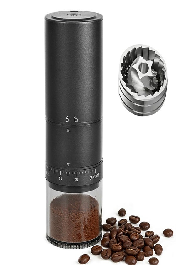 TOBEFORT Portable Electric Coffee Grinder with 38 Adjustable Grind Settings - USB Rechargeable Stainless Steel Conical Burr, Coffee Bean Grinder for Espresso, French Press, Travel, Camping, Home & Office Use - Image 1