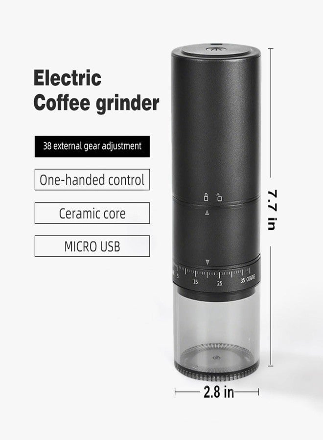 TOBEFORT Portable Electric Coffee Grinder with 38 Adjustable Grind Settings - USB Rechargeable Stainless Steel Conical Burr, Coffee Bean Grinder for Espresso, French Press, Travel, Camping, Home & Office Use - Image 2
