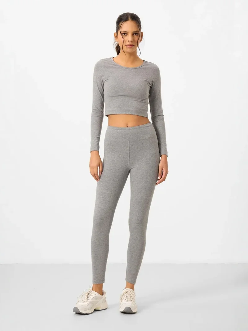 تومي لايف TOMMY Cotton Elastane Crop T-Shirt And Leggings Set