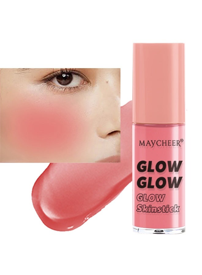 MAYCHEER Glow Skinstick Blush, Liquids Blushes with Sponge Head, Matte Nude Makeup Blusher Cream, Lasting, Lightweight, All-day Moisturizing and Smooth, Lightweight Face Color #02 - Image 1