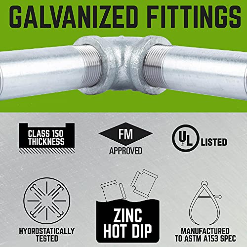 PIPE DECOR 3/4 in. Authentic Galvanized Malleable Iron Tee, 8 Pack, for DIY Pipe Furniture Building and Regular Plumbing Applications - Image 5