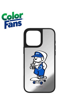 Reflective Mirror with White Dog and Blue Outfit