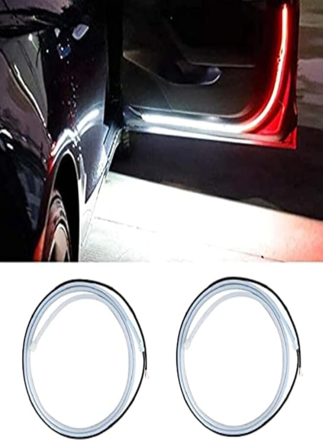 Interior Car Door 144 LED Strip Lights for Lighting, Decoration, and Warning Anti Rear-End Collision 1.2m- 2 Pieces