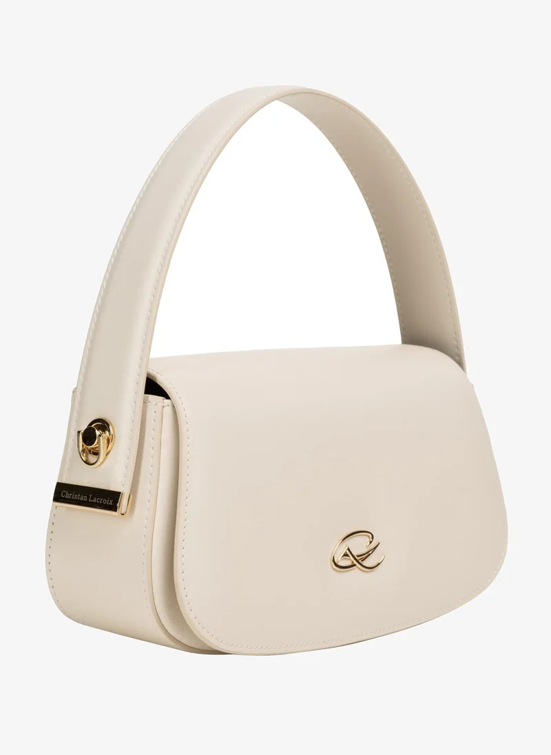 Christian Lacroix Christian Lacroix Women's Sirocco Genuine Leather Flap Bag - Off White