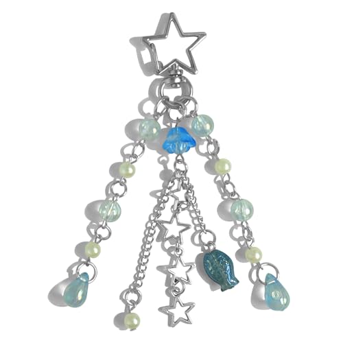 cioatu Cute Keychain Aesthetic Y2K Keychain Accessories Cute Heart Butterfly Strawberry Bear Key Chain for Keys Bags Women Gifts 1PCS Blue Fish - Image 1