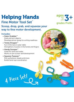 Learning Resources Helping Hands Fine Motor Tool Set Toy and Sensory Games Ages 3+ Multi-color 4 Items  - Image 3