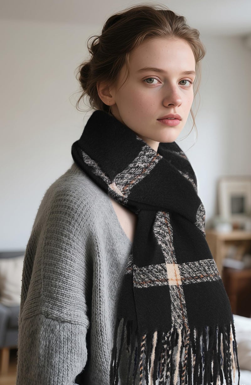 Pleneal Scarf for Women, Womens Winter/Fall Scarf, Long Plaid Shawls and Wraps, Cashmere Feel Blanket Pashmina Scarves - Image 2