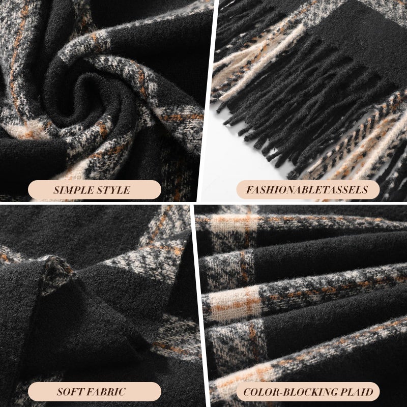 Pleneal Scarf for Women, Womens Winter/Fall Scarf, Long Plaid Shawls and Wraps, Cashmere Feel Blanket Pashmina Scarves - Image 4