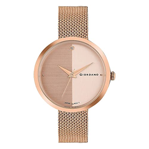Giordano Eleganza Collection Analog Wrist Watch for Women with Color Variant, Stylish Wired Metal Mesh Band| Ladies | Girls - GD-4062 - Image 1