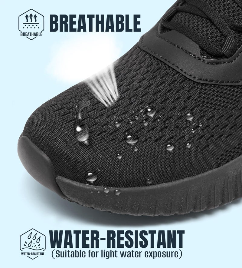 SHULOOK Women's Non Slip Work Shoes Slip-Resistant Kitchen Chef Restaurant Food Service Nurse Shoe Comfortable Mesh Breathable Walking Sneakers Black Size 8 - Image 5